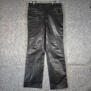 UNIK Leather Pants Men's 32 x 29 Black Motorcyle Western Biker
